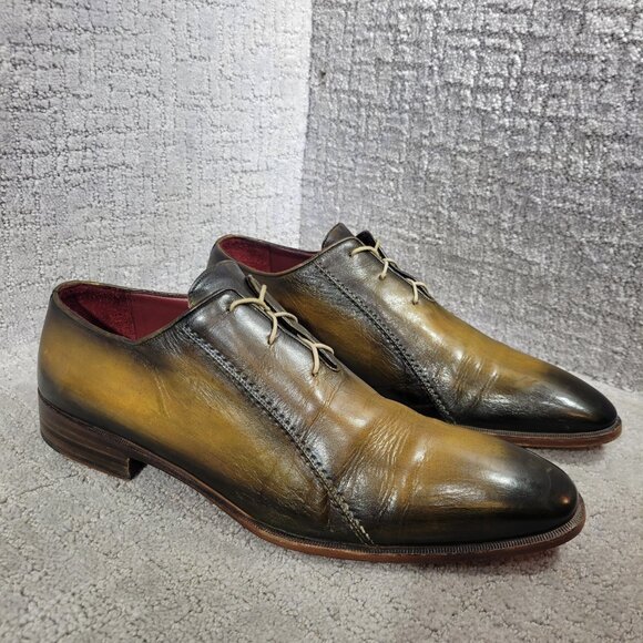 Bespoken Mogul Men's Size EU 45.5 Luxury Green Leather Oxford Dress Shoes 1973 - Picture 11 of 13